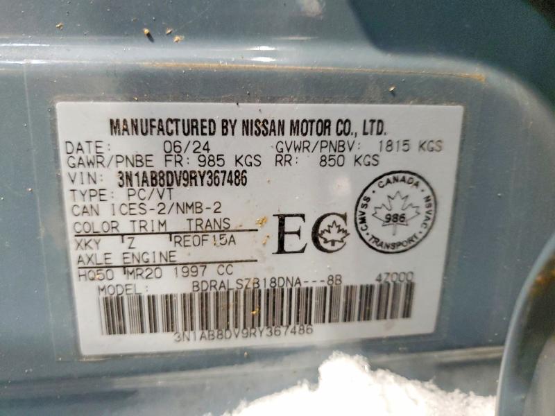 Aukcja sprzedaży 2024 Niss Sentra, vin: 3N1AB8DV9RY367486, numer aukcji: 79247245