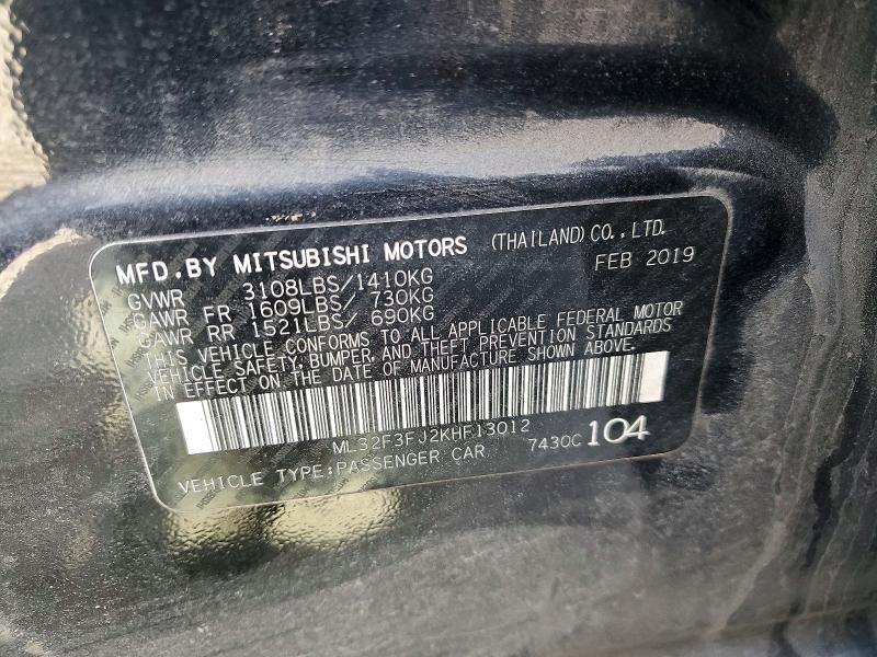 Продаж на аукціоні авто 2019 Mitsubishi Mirage, vin: ML32F3FJ2KHF13012, номер лоту: 78338385