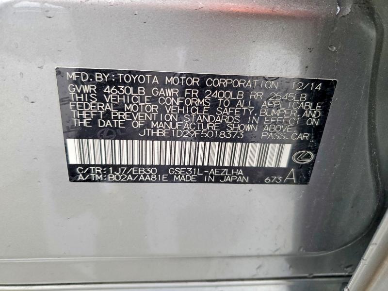 Aukcja sprzedaży 2015 Lexus Is 350, vin: JTHBE1D29F5018373, numer aukcji: 79098185