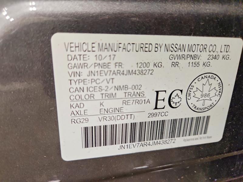 Продаж на аукціоні авто 2018 Infiniti Q50 Luxe, vin: JN1EV7AR4JM438272, номер лоту: 77420455
