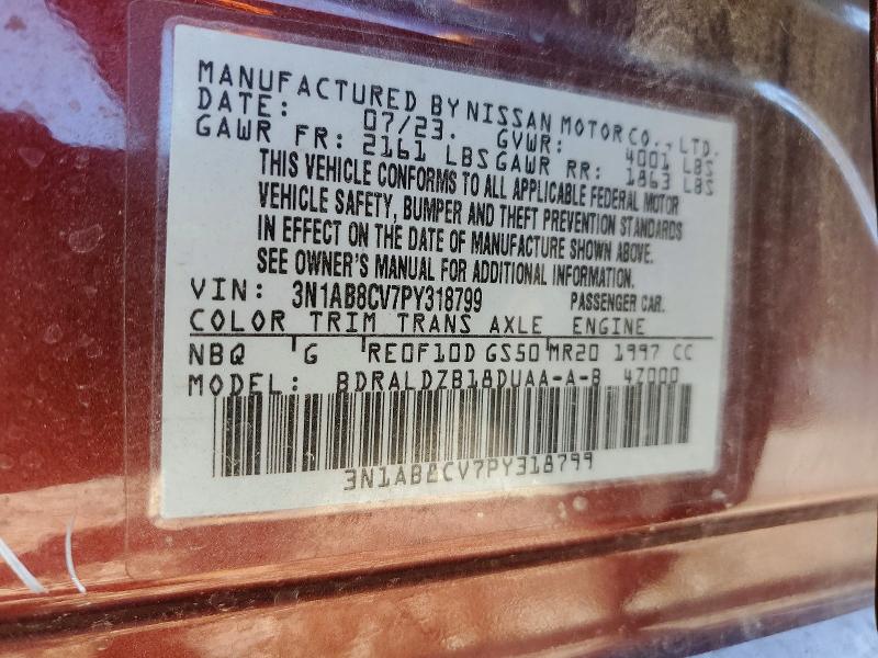 Aukcja sprzedaży 2023 Nissan Sentra, vin: 3N1AB8CV7PY318799, numer aukcji: 78506255