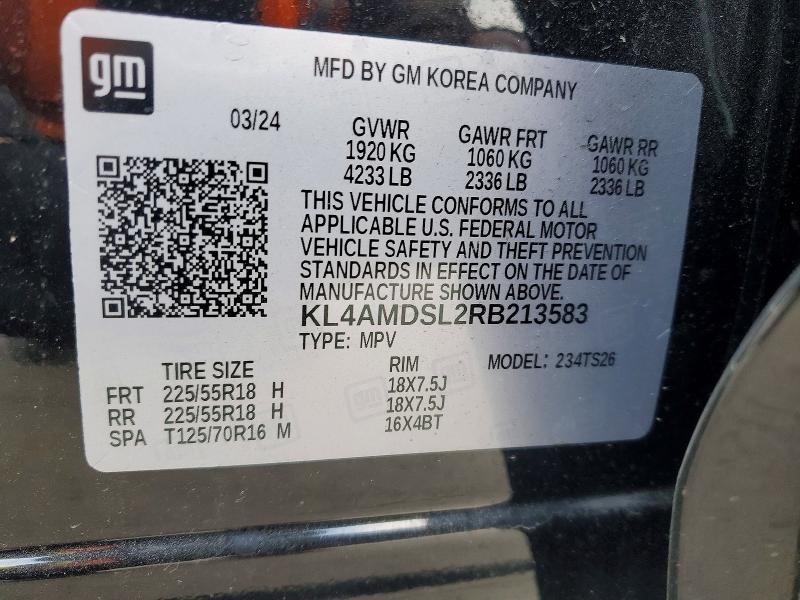 78349185 :رقم المزاد ، KL4AMDSL2RB213583 vin ، 2024 Buick Encore Gx مزاد بيع