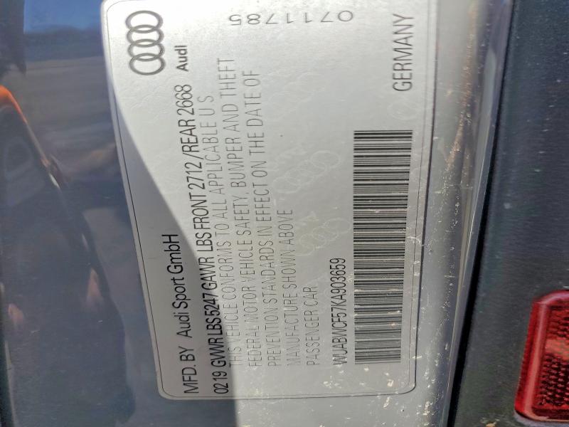70286784 :رقم المزاد ، WUABWCF57KA903659 vin ، 2019 Audi Rs5 مزاد بيع