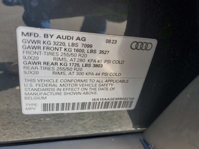 Aukcja sprzedaży 2024 Audi Q8 E-tron, vin: WA15AAGE3RB032186, numer aukcji: 78536965
