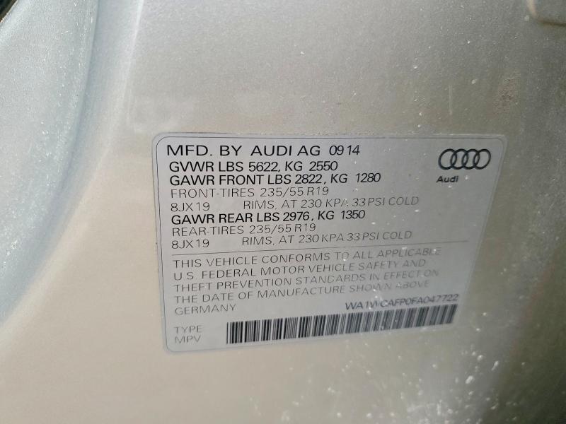 Продажа на аукционе авто 2015 Audi Q5, vin: WA1WGAFP0FA047722, номер лота: 77479155