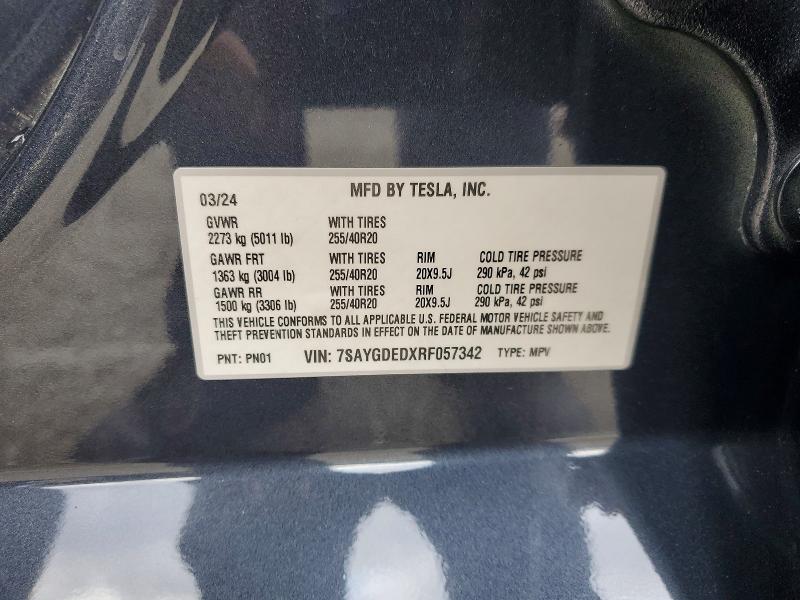 Продаж на аукціоні авто 2024 Tesla Model Y, vin: 7SAYGDEDXRF057342, номер лоту: 78097735