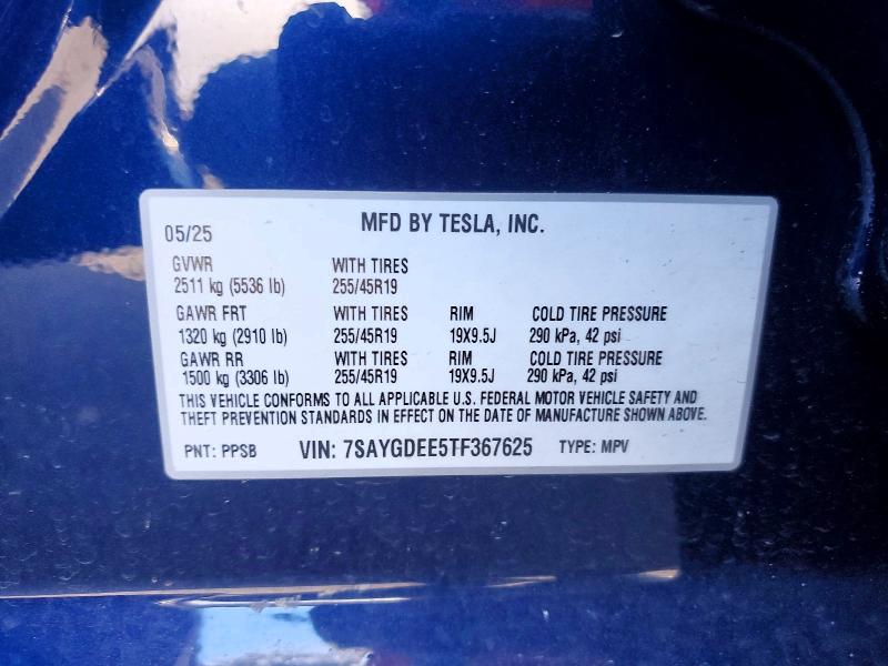 Продажа на аукционе авто 2026 Tesla Model Y, vin: 7SAYGDEE5TF367625, номер лота: 78847885