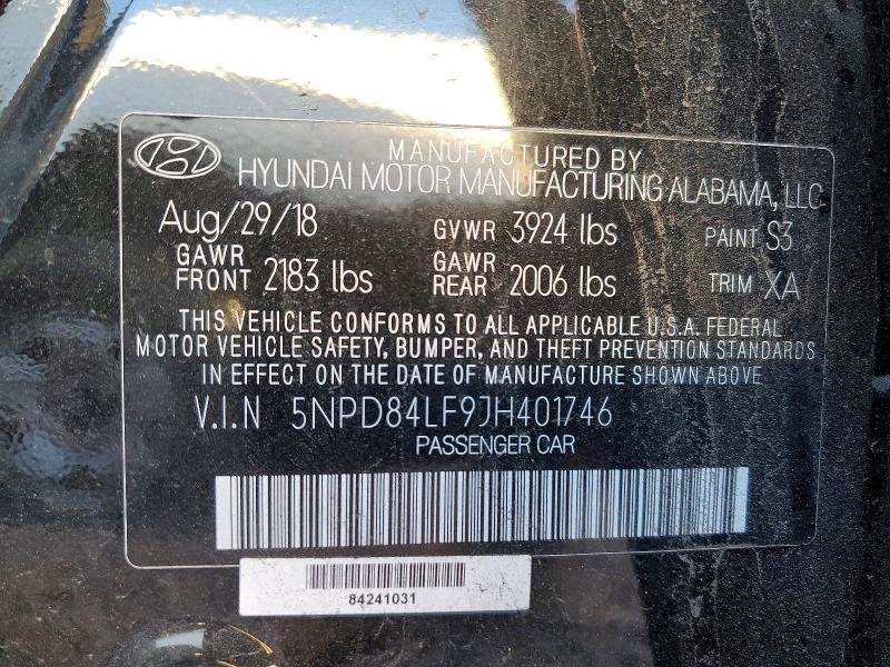 2018 Hyundai Elantra მანქანა იყიდება აუქციონზე, vin: 5NPD84LF9JH401746, აუქციონის ნომერი: 76528035