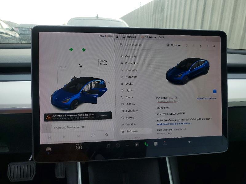 2018 Tesla Model 3 მანქანა იყიდება აუქციონზე, vin: 5YJ3E1EB0JF097847, აუქციონის ნომერი: 78095895