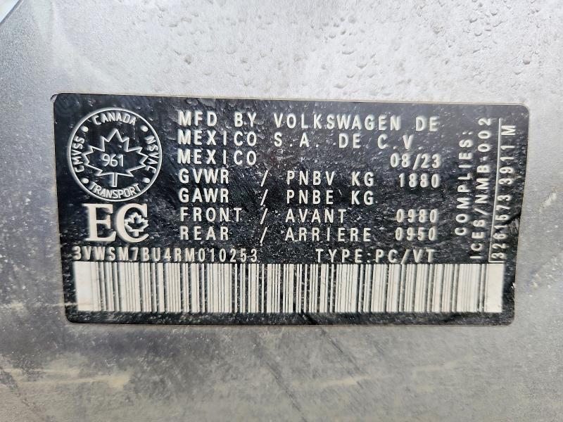 76405855 :رقم المزاد ، 3VWSM7BU4RM010253 vin ، 2024 Volkswagen Jetta مزاد بيع