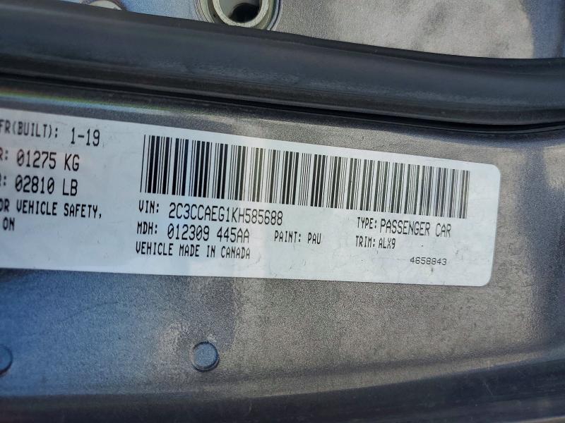 Продажа на аукционе авто 2019 Chrysler 300 Limite, vin: 2C3CCAEG1KH585688, номер лота: 75344255