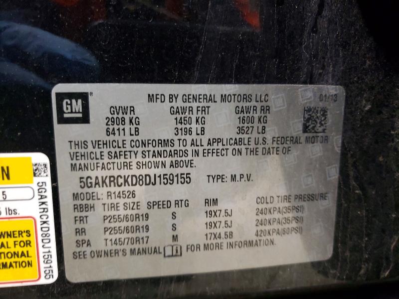 Auction sale of the 2013 Buick Enclave, vin: 5GAKRCKD8DJ159155, lot number: 78506445