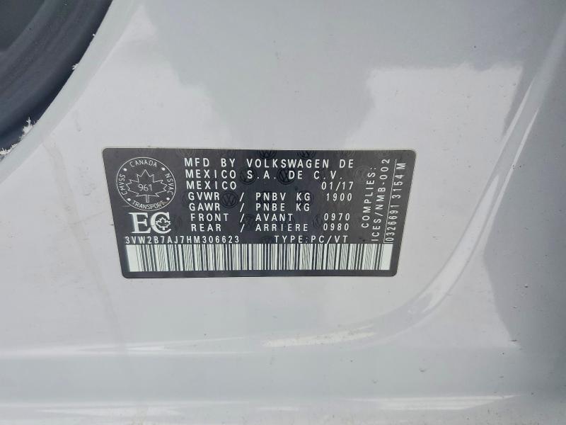 Aukcja sprzedaży 2017 Volkswagen Jetta, vin: 3VW2B7AJ7HM306623, numer aukcji: 77384675