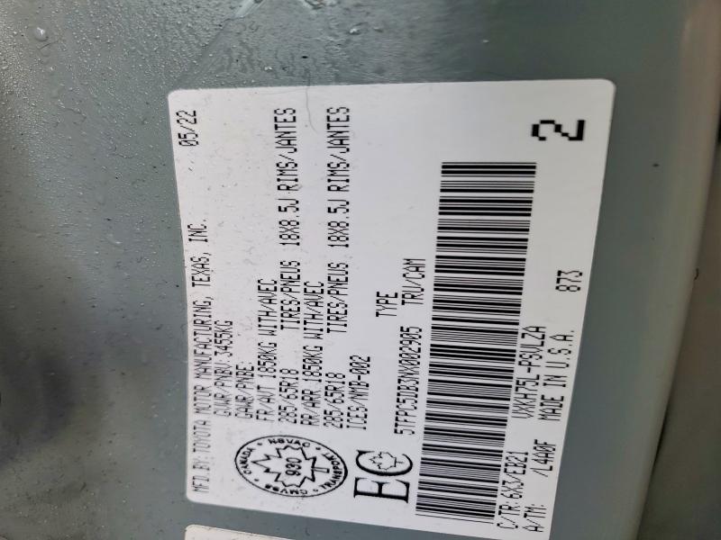 Продажа на аукционе авто 2022 Toyota Tundra Cre, vin: 5TFPC5DB3NX002905, номер лота: 74300445