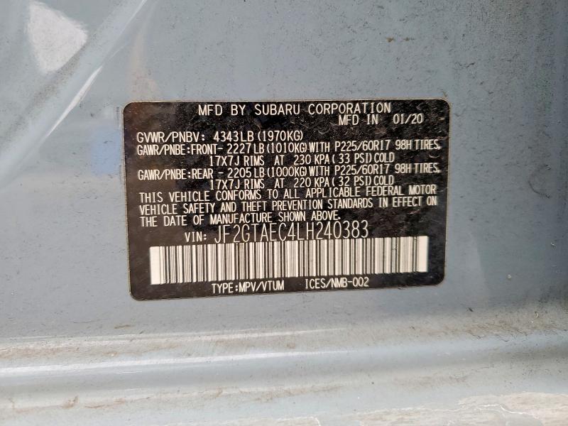 Продажа на аукционе авто 2020 Subaru Crosstrek, vin: JF2GTAEC4LH240383, номер лота: 75701215