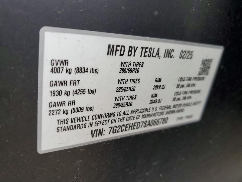 Продажа на аукционе авто 2025 Tesla Cybertruck, vin: 7G2CEHED7SA066780, номер лота: 78118785