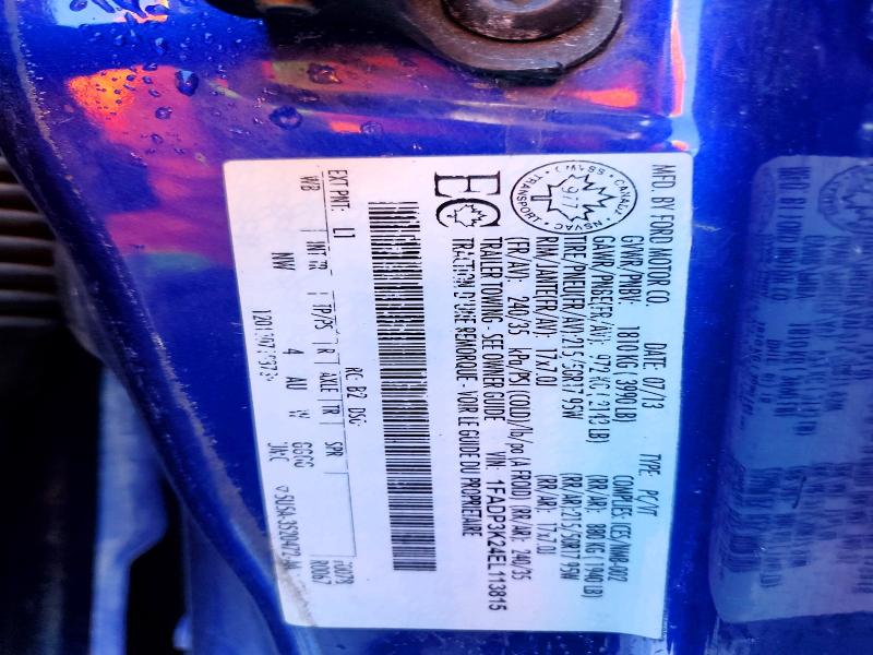 Aukcja sprzedaży 2014 Ford Focus, vin: 1FADP3K24EL113815, numer aukcji: 73998695