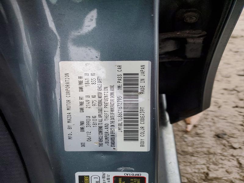 Aukcja sprzedaży 2012 Mazda 3, vin: JM1BL1L86C1672795, numer aukcji: 77991765