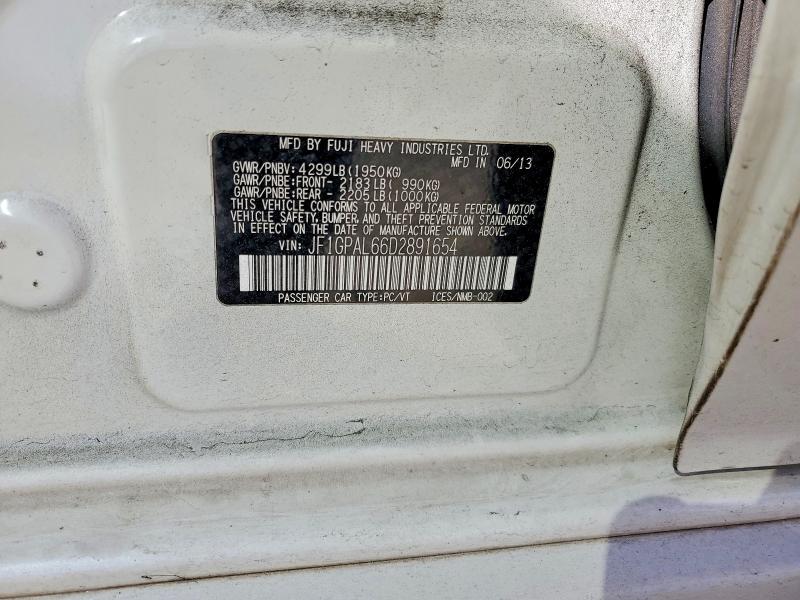 78762625 :رقم المزاد ، JF1GPAL66D2891654 vin ، 2013 Subaru Impreza مزاد بيع