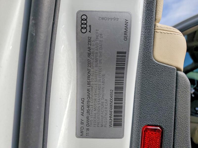 Aukcja sprzedaży 2019 Audi A4, vin: WAUHMAF4XKN004552, numer aukcji: 76697855