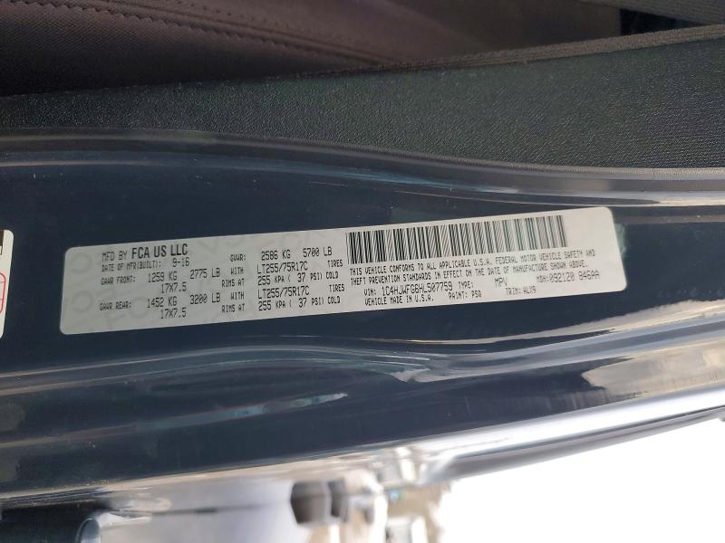 74787295 :رقم المزاد ، 1C4HJWFG6HL507759 vin ، 2017 Jeep Wrangler Unlimited مزاد بيع