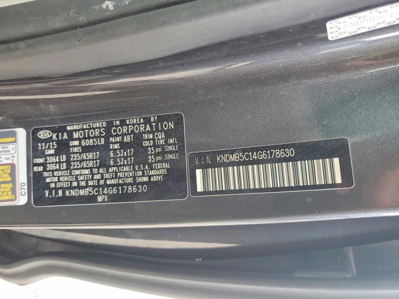 Продаж на аукціоні авто 2016 Kia Sedona, vin: KNDMB5C14G6178630, номер лоту: 78993745