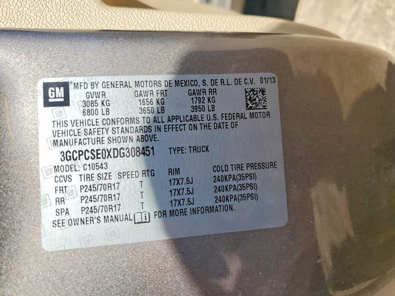 78539345 :رقم المزاد ، 3GCPCSE0XDG308451 vin ، 2013 Chevrolet Silverado مزاد بيع