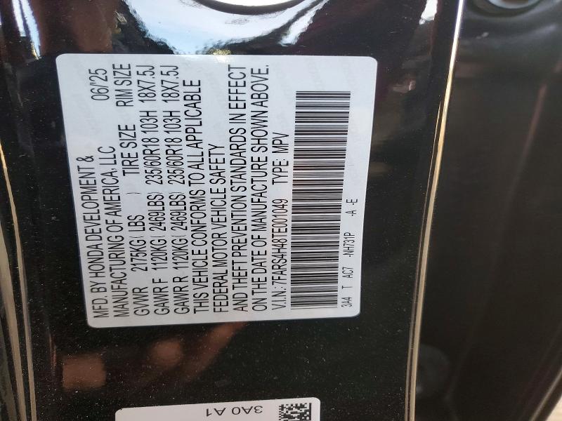 78855685 :رقم المزاد ، 7FARS4H48TE001049 vin ، 2026 Honda Cr-v مزاد بيع