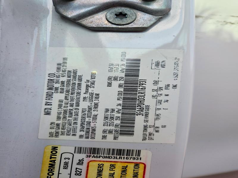 Aukcja sprzedaży 2020 Ford Fusion, vin: 3FA6P0HD3LR167931, numer aukcji: 79209465