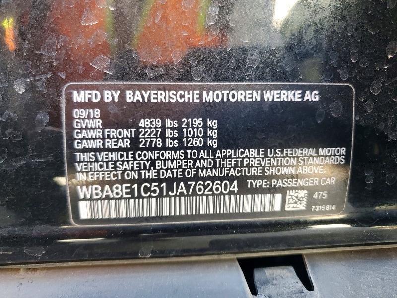 Aukcja sprzedaży 2018 Bmw 330e, vin: WBA8E1C51JA762604, numer aukcji: 76715615