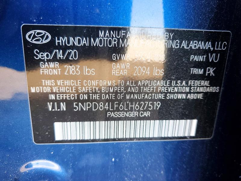 Aukcja sprzedaży 2020 Hyundai Elantra, vin: 5NPD84LF6LH627519, numer aukcji: 76459875