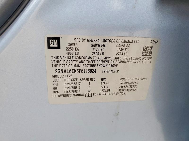 Продаж на аукціоні авто 2015 Chevrolet Equinox, vin: 2GNALAEK6F6118024, номер лоту: 79224495