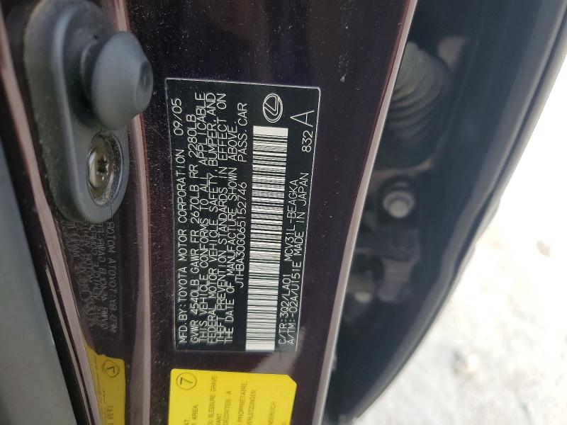 Продаж на аукціоні авто 2006 Lexus Es, vin: JTHBA30G065152746, номер лоту: 77588345