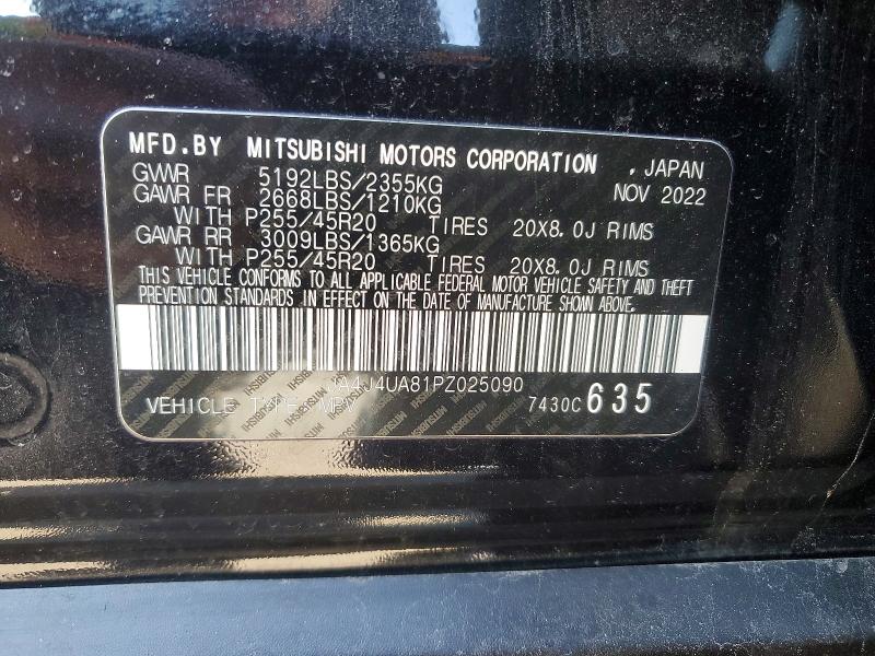 Продаж на аукціоні авто 2023 Mitsubishi Outlander, vin: JA4J4UA81PZ025090, номер лоту: 72461285