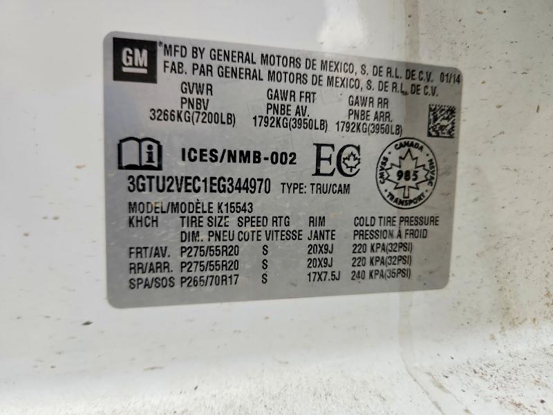 Aukcja sprzedaży 2014 Gmc Sierra, vin: 3GTU2VEC1EG344970, numer aukcji: 76456505