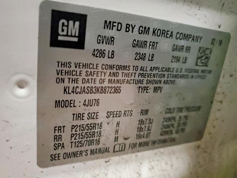 Продаж на аукціоні авто 2019 Buick Encore, vin: KL4CJASB3KB872365, номер лоту: 76746205
