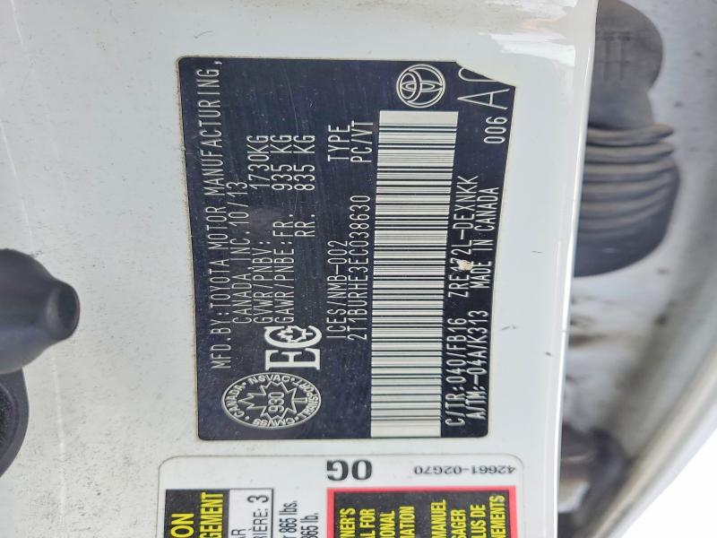 Aukcja sprzedaży 2014 Toyota Corolla, vin: 2T1BURHE3EC038630, numer aukcji: 76769585