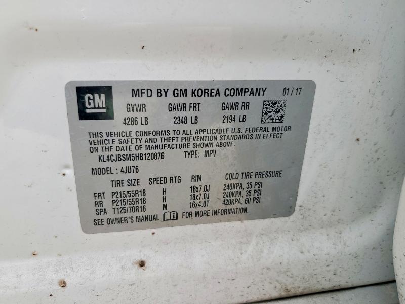 Продажа на аукционе авто 2017 Buick Encore, vin: KL4CJBSM5HB120876, номер лота: 78997515