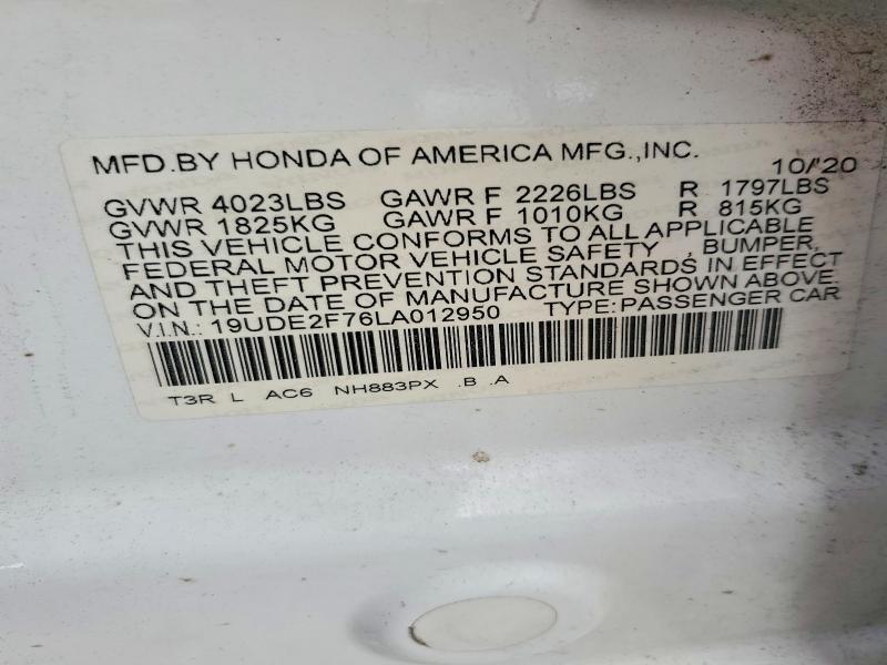 78217325 :رقم المزاد ، 19UDE2F76LA012950 vin ، 2020 Acura Ilx Premiu مزاد بيع
