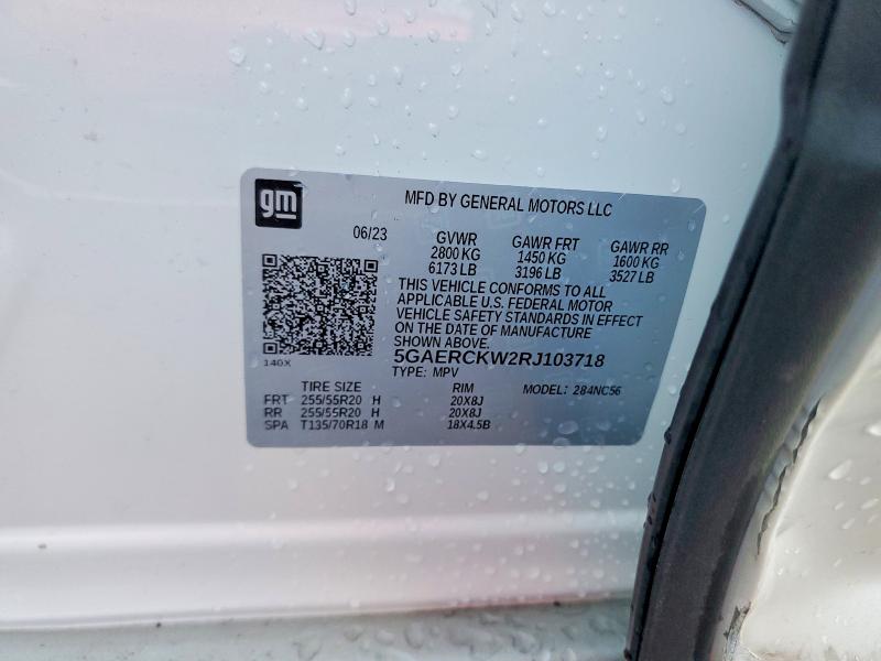 2024 Buick Enclave მანქანა იყიდება აუქციონზე, vin: 5GAERCKW2RJ103718, აუქციონის ნომერი: 77613905