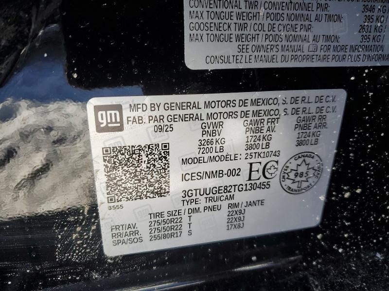 Продаж на аукціоні авто 2026 Gmc Sierra, vin: 3GTUUGE82TG130455, номер лоту: 75802925