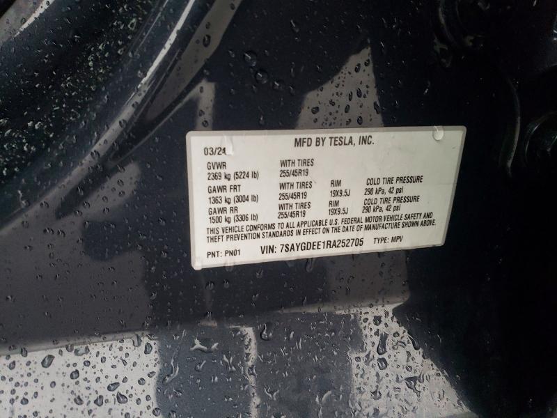 Aukcja sprzedaży 2024 Tesla Model Y, vin: 7SAYGDEE1RA252705, numer aukcji: 78851765