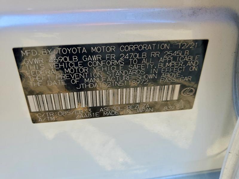 Aukcja sprzedaży 2022 Lexus Is 300, vin: JTHDA1D21N5118972, numer aukcji: 79434935