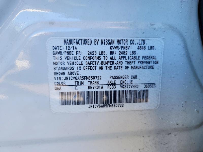 Продаж на аукціоні авто 2015 Infiniti Q40, vin: JN1CV6AR5FM650722, номер лоту: 75806015