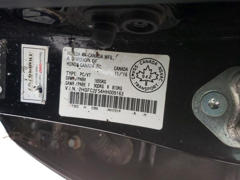 Aukcja sprzedaży 2017 Honda Civic, vin: 2HGFC2F54HH009163, numer aukcji: 75316005