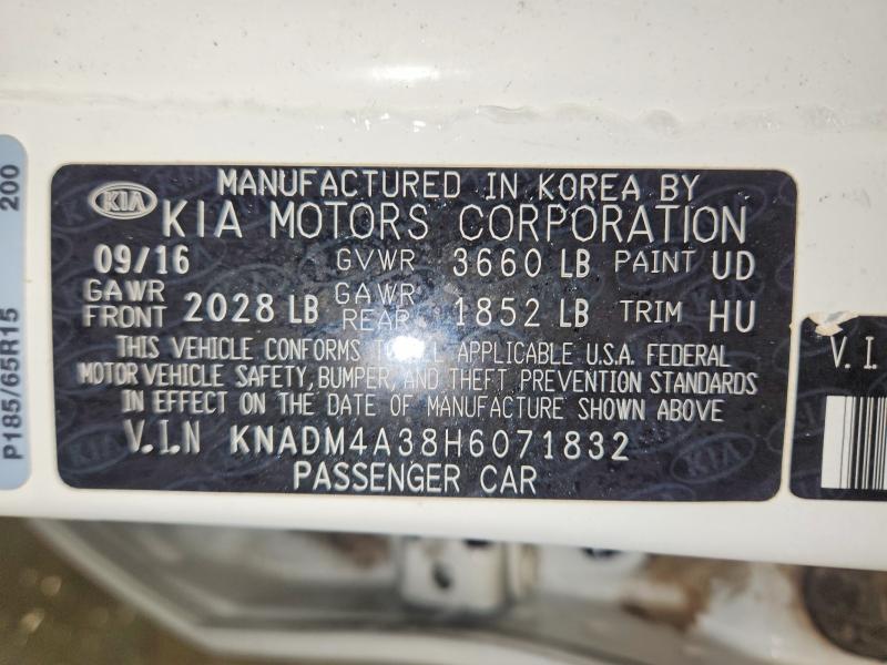 Продаж на аукціоні авто 2017 Kia Rio, vin: KNADM4A38H6071832, номер лоту: 75708275