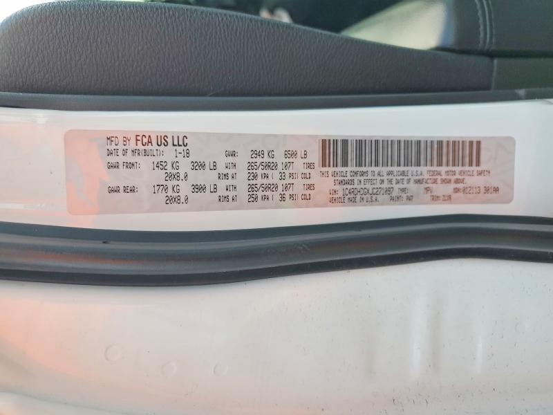 Продаж на аукціоні авто 2018 Dodge Durango, vin: 1C4RDHDGXJC271097, номер лоту: 78549145