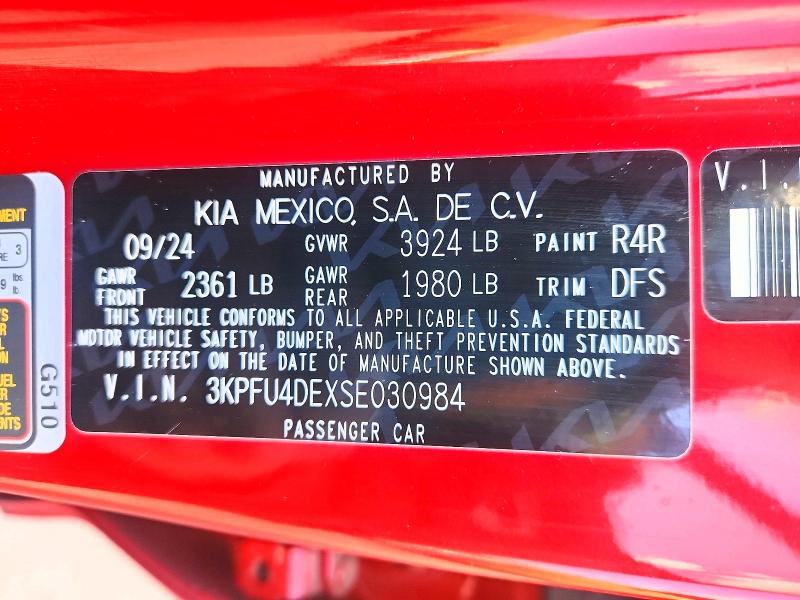 Aukcja sprzedaży 2025 Kia K4, vin: 3KPFU4DEXSE030984, numer aukcji: 78115085