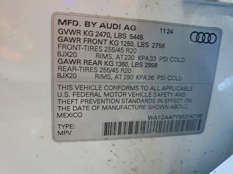 Продажа на аукционе авто 2025 Audi Q5, vin: WA1GAAFY9S2042165, номер лота: 76023515