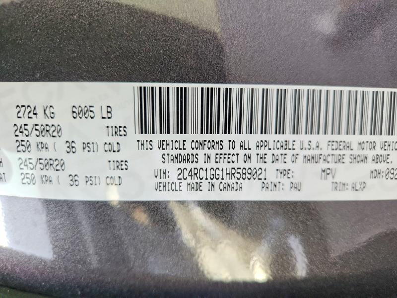 Продажа на аукционе авто 2017 Chrysler Pacifica, vin: 2C4RC1GG1HR589021, номер лота: 76984735